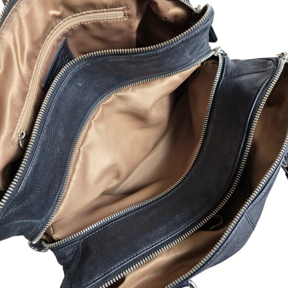 Vtg Coach Back Leather Katheryn Triple Zipper Satchel Bag 10"x 13"x7" - Picture 9 of 9